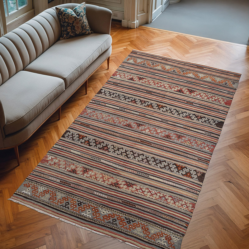 Alfombra Vintage Denizli Kilim - 154 cm x 275 cm - K0077724