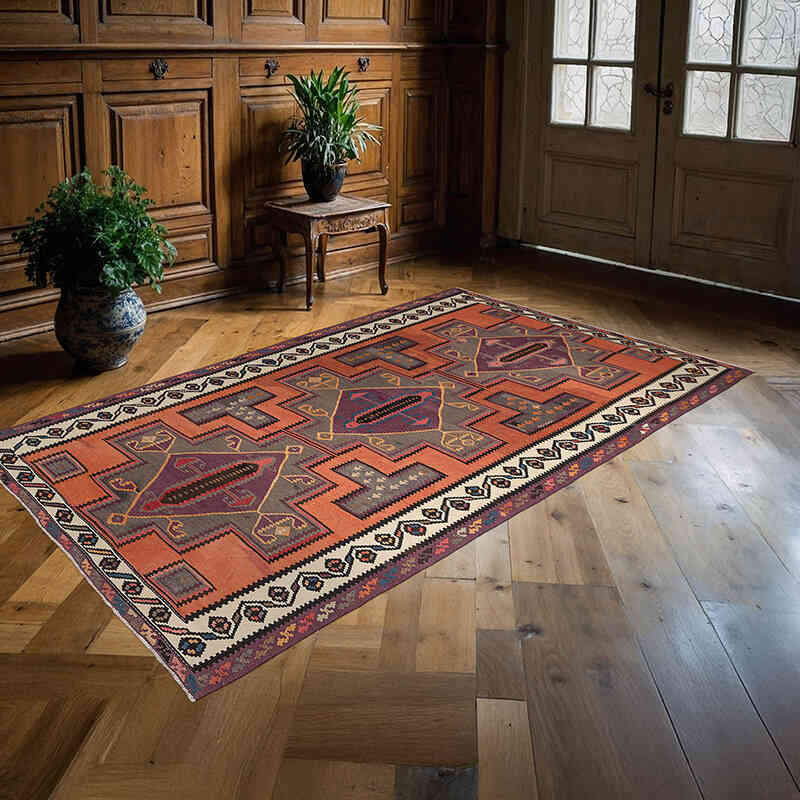 Vintage Kuba Kilimi - 159 cm x 256 cm - K0077730