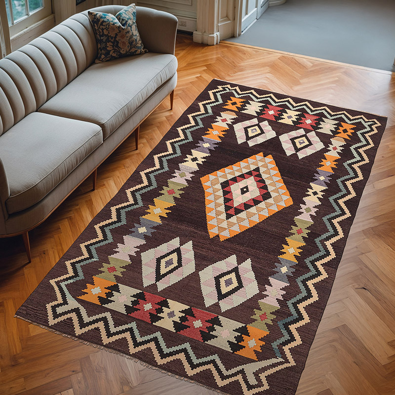 Vintage Milas Kilim Rug - 5' 4" x 9'  (64" x 108") - K0077737