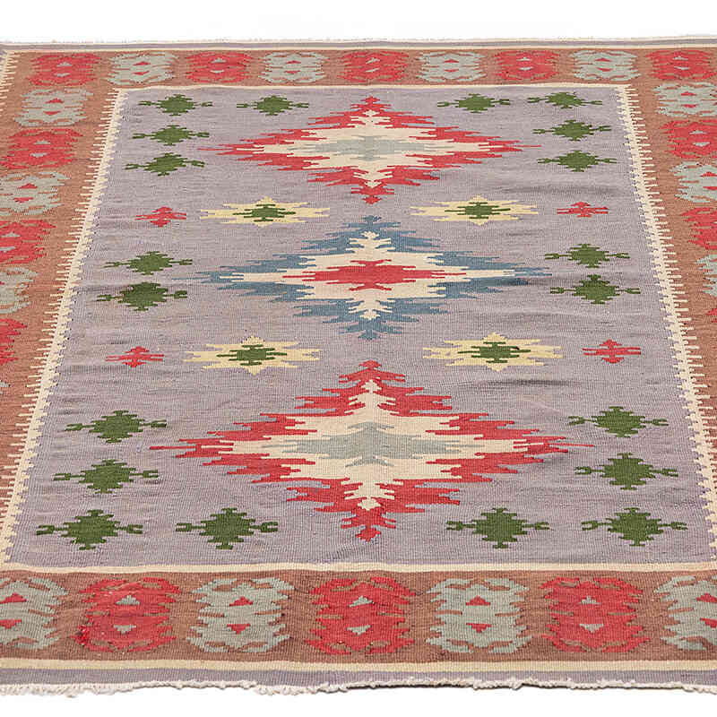 Alfombra Kilim búlgara Vintage - 120 cm x 153 cm - K0077740