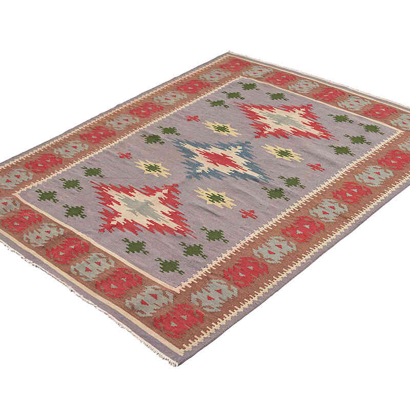 Alfombra Kilim búlgara Vintage - 120 cm x 153 cm - K0077740