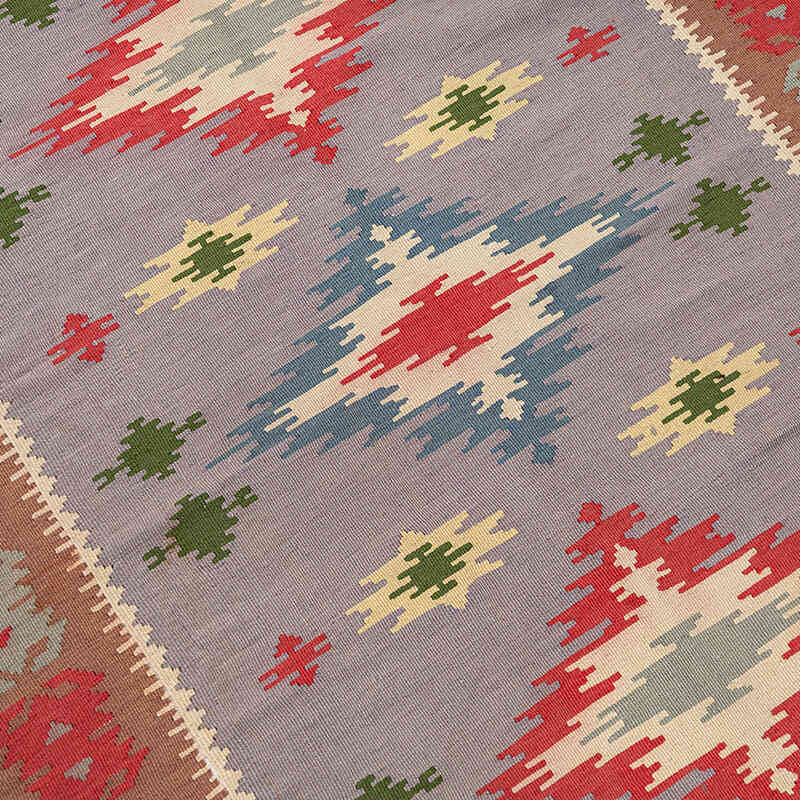 Alfombra Kilim búlgara Vintage - 120 cm x 153 cm - K0077740