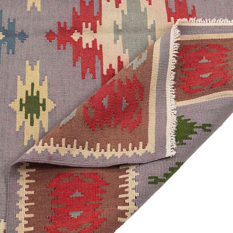 Alfombra Kilim búlgara Vintage - 120 cm x 153 cm - K0077740