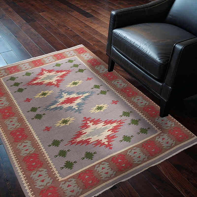 Alfombra Kilim búlgara Vintage - 120 cm x 153 cm - K0077740