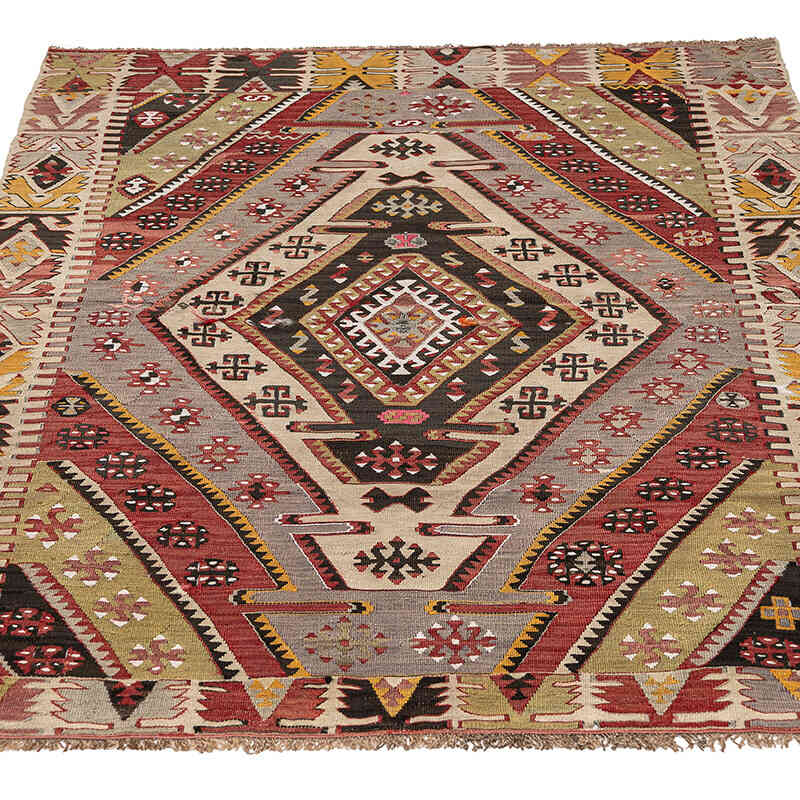 Vintage Kayseri Kilim Rug - 3' 8" x 5' 5" (44" x 65") - K0077742