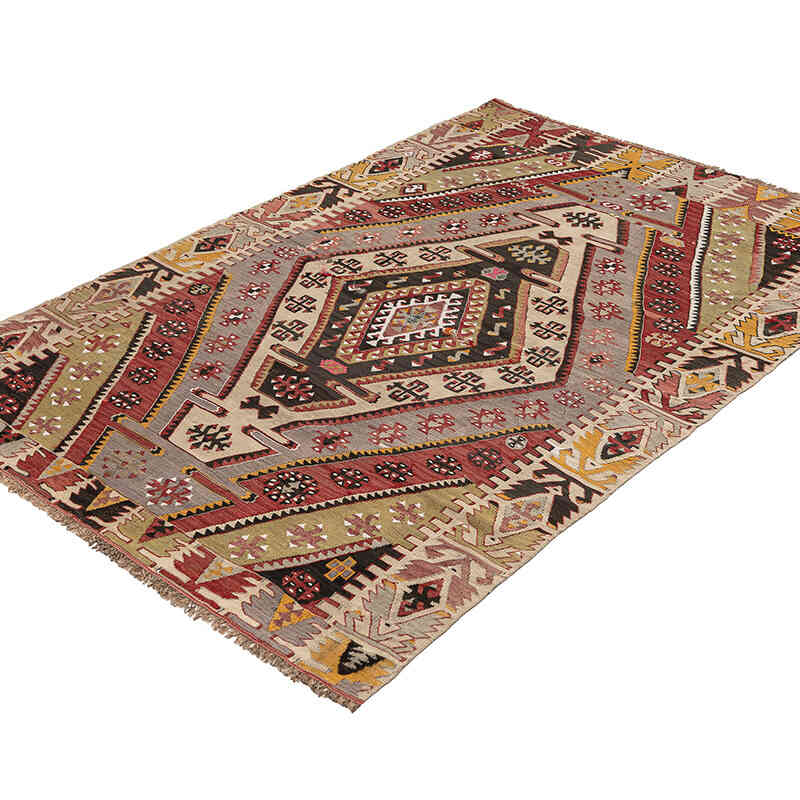 Vintage Kayseri Kilim Rug - 3' 8" x 5' 5" (44" x 65") - K0077742