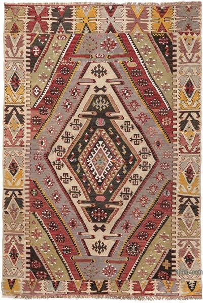 Vintage Kayseri Kilim Rug - 3' 8" x 5' 5" (44" x 65")