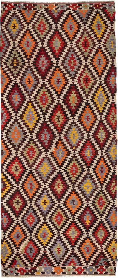 Vintage Afyon Kilim Rug - 5' 5" x 12' 6" (65" x 150")