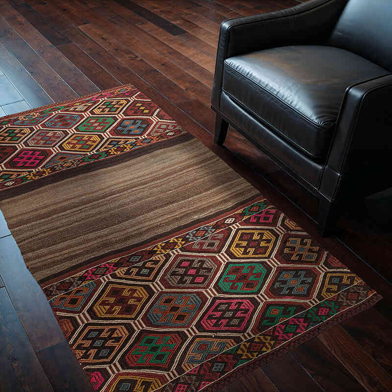 Alfombra Vintage Bayburt Kilim - 111 cm x 166 cm - K0077749