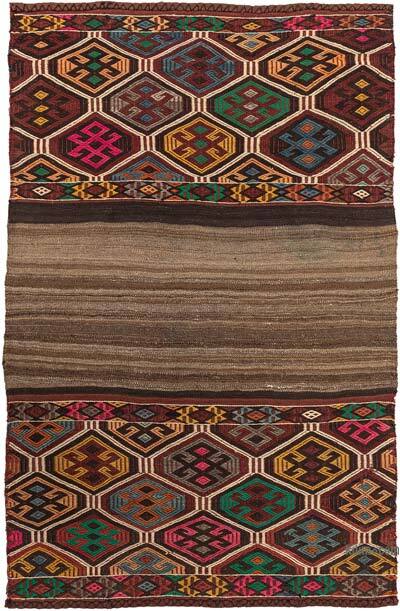 Vintage Bayburt Kilim Rug - 3' 8" x 5' 5" (44" x 65")
