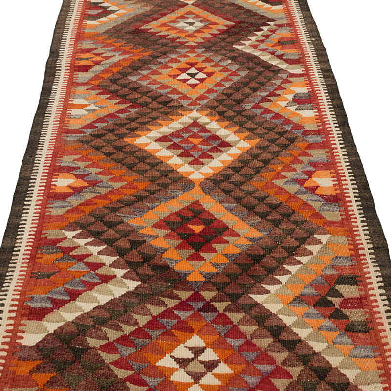 Vintage Tribal Kilim Runner - 3' 1" x 10' 6" (37" x 126") - K0077770