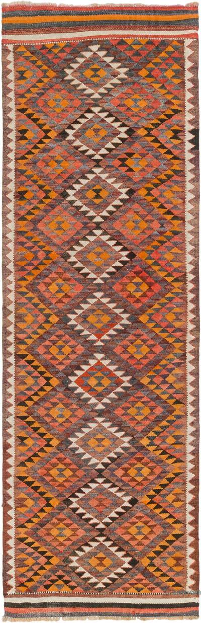 Vintage Tribal Kilim Runner - 3' 1" x 9' 7" (37" x 115")