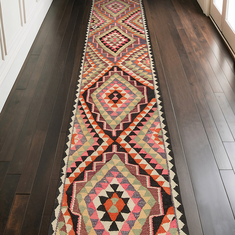 Vintage Tribal Kilim Runner - 3' 4" x 13' 2" (40" x 158") - K0077779