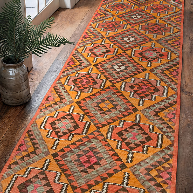 Vintage Anadolu Kilim Yolluk - 89 cm x 303 cm - K0077780