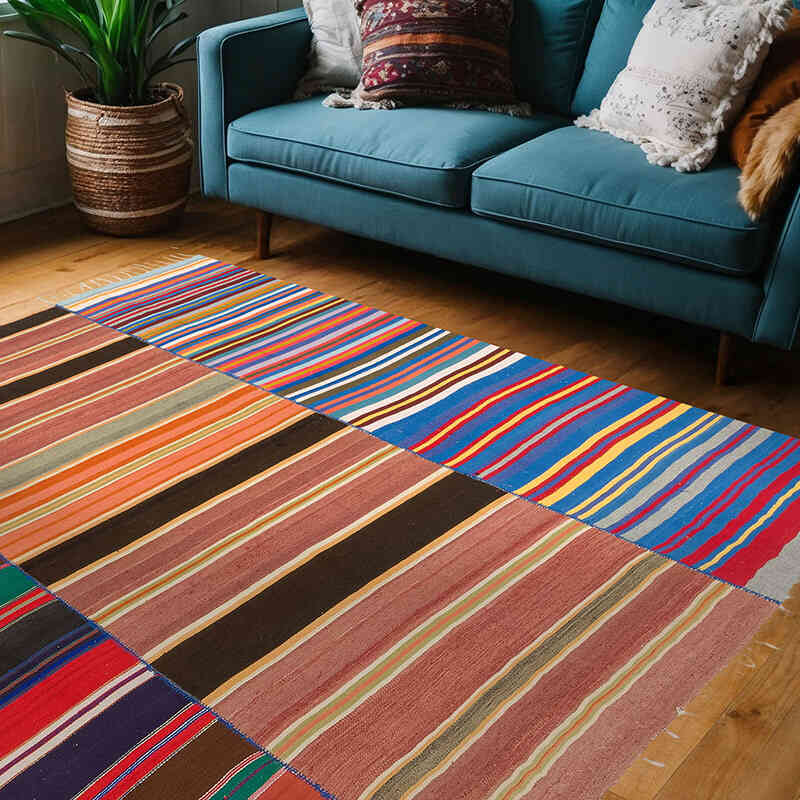 Alfombra Vintage Kilim Turca - 243 cm x 210 cm - K0077783