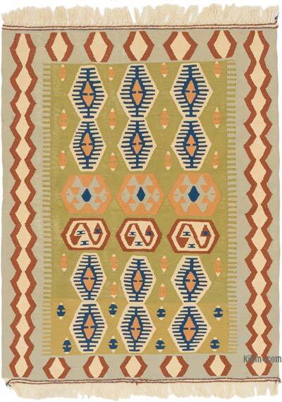 New Handwoven Turkish Kilim Rug - 3' 8" x 4' 10" (44" x 58")