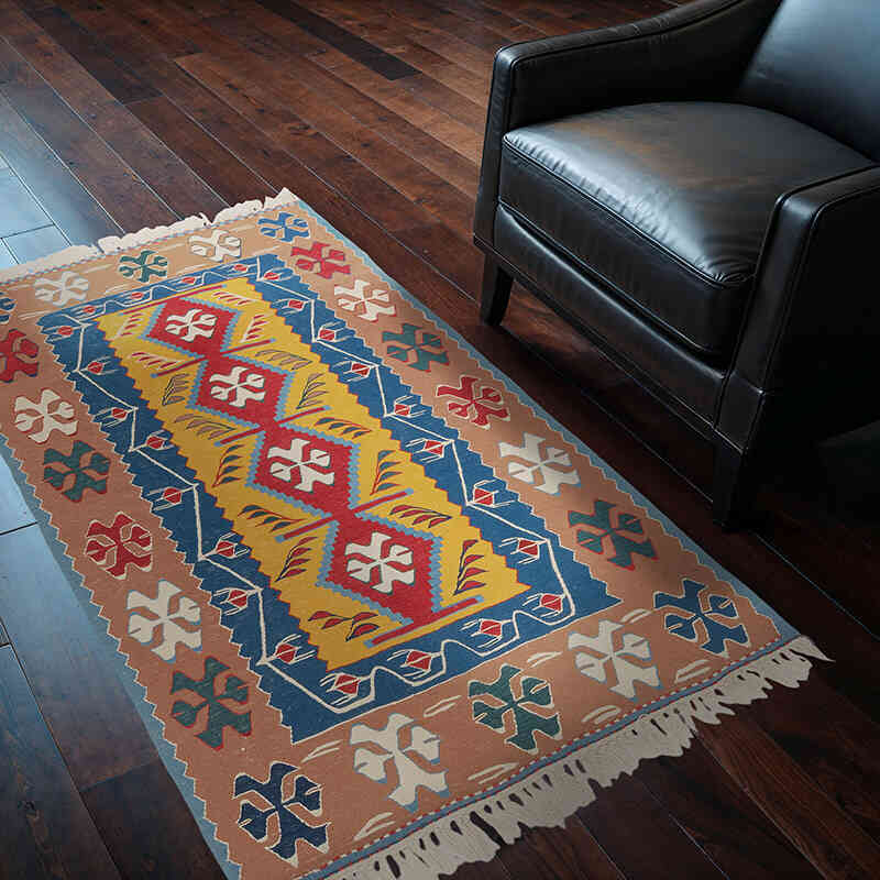 Yeni Kök Boya El Dokuma Kilim - 114 cm x 170 cm - K0077788