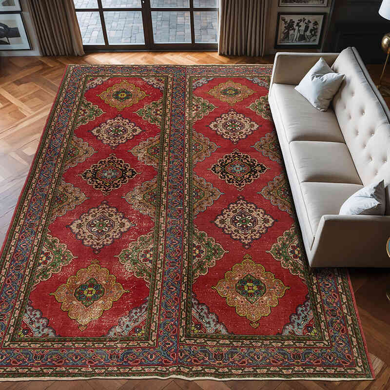 Alfombra Vintage Turca Anudada a Mano - 260 cm x 387 cm - K0077790