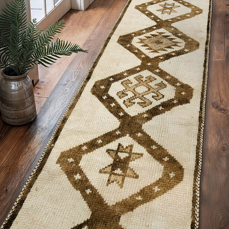 Alfombra Vintage de pasillo - 97 cm x 369 cm - K0077801