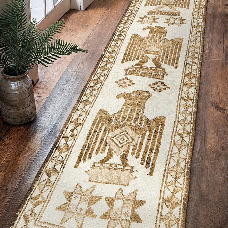 Alfombra Vintage de pasillo - 92 cm x 392 cm - K0077833