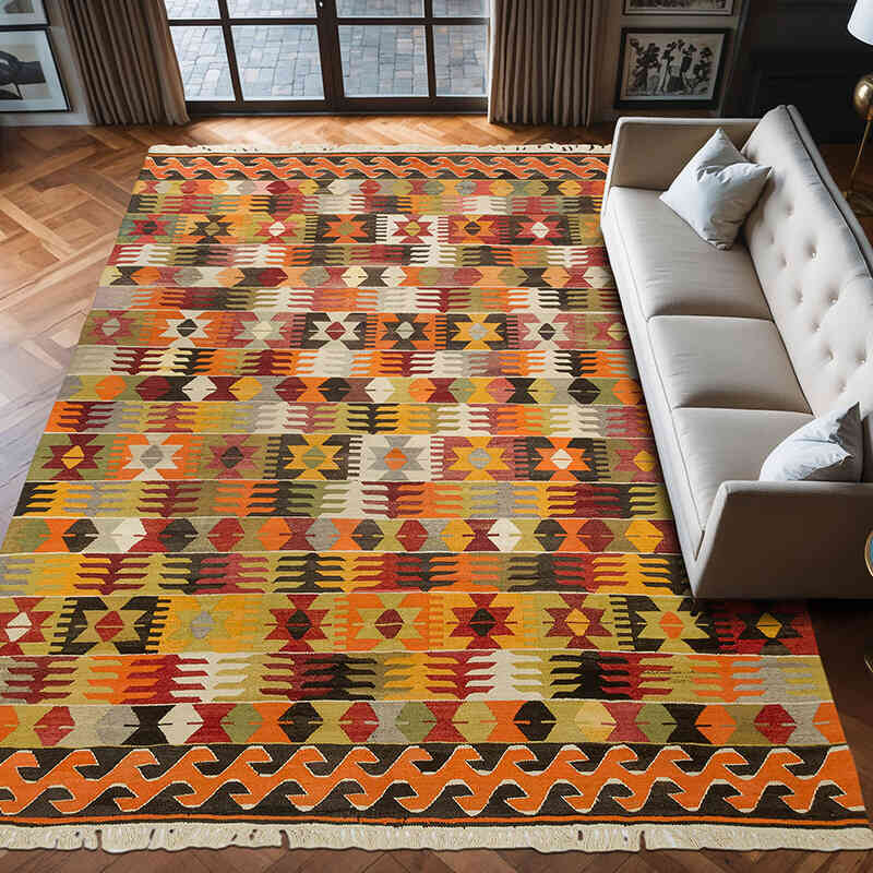 New Turkish Handwoven Kilim Rug - 10' 3" x 13' 9" (123" x 165") - K0077847