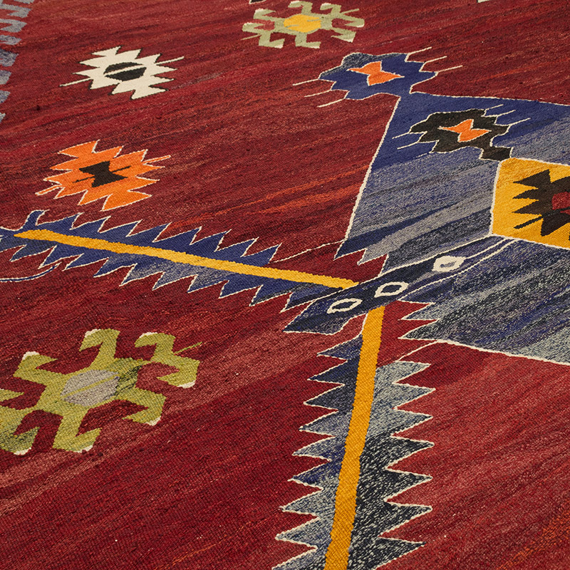 New Turkish Handwoven Kilim Rug - 11' 7" x 15' 5" (139" x 185") - K0077857