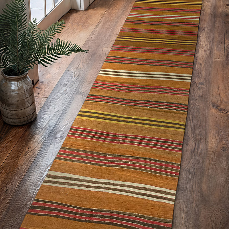 Vintage Kirsehir Kilim Runner - 2' 10" x 14' 4" (34" x 172") - K0077863