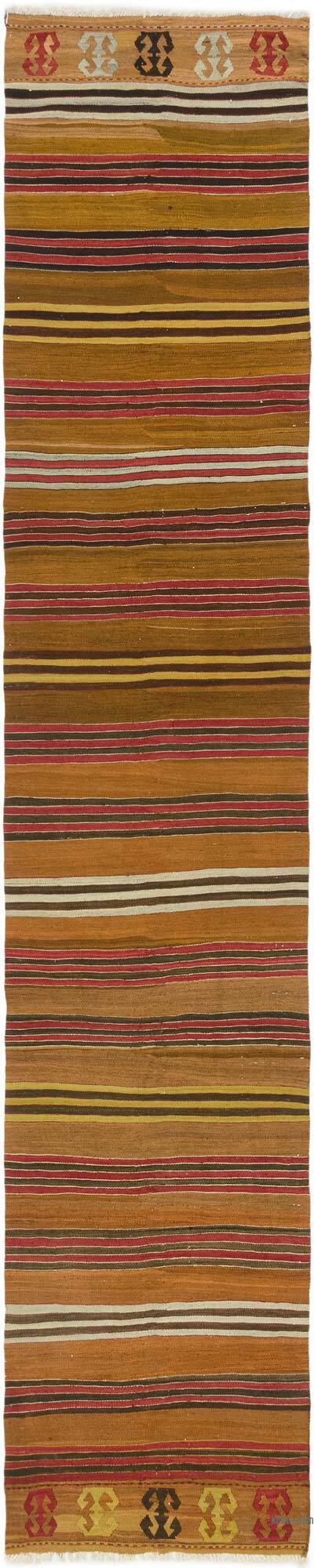 Vintage Kirsehir Kilim Runner - 2' 10" x 14' 4" (34" x 172")