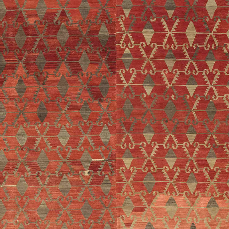 Vintage Afyon Kilim Rug - 10' 1" x 12' 1" (121" x 145") - K0077865