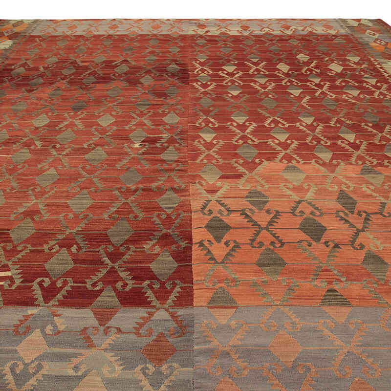 Vintage Afyon Kilim Rug - 10' 1" x 12' 1" (121" x 145") - K0077865