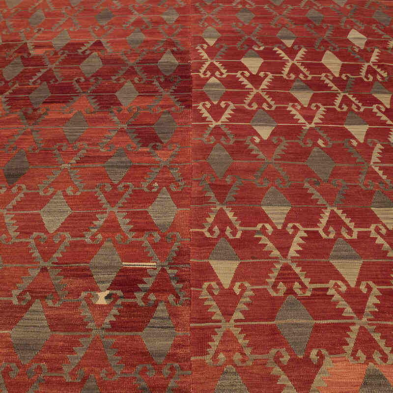 Vintage Afyon Kilim Rug - 10' 1" x 12' 1" (121" x 145") - K0077865