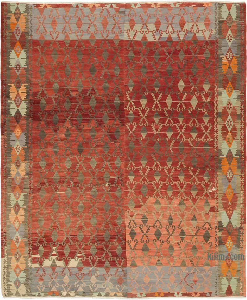 Vintage Afyon Kilim Rug - 10' 1" x 12' 1" (121" x 145") - K0077865
