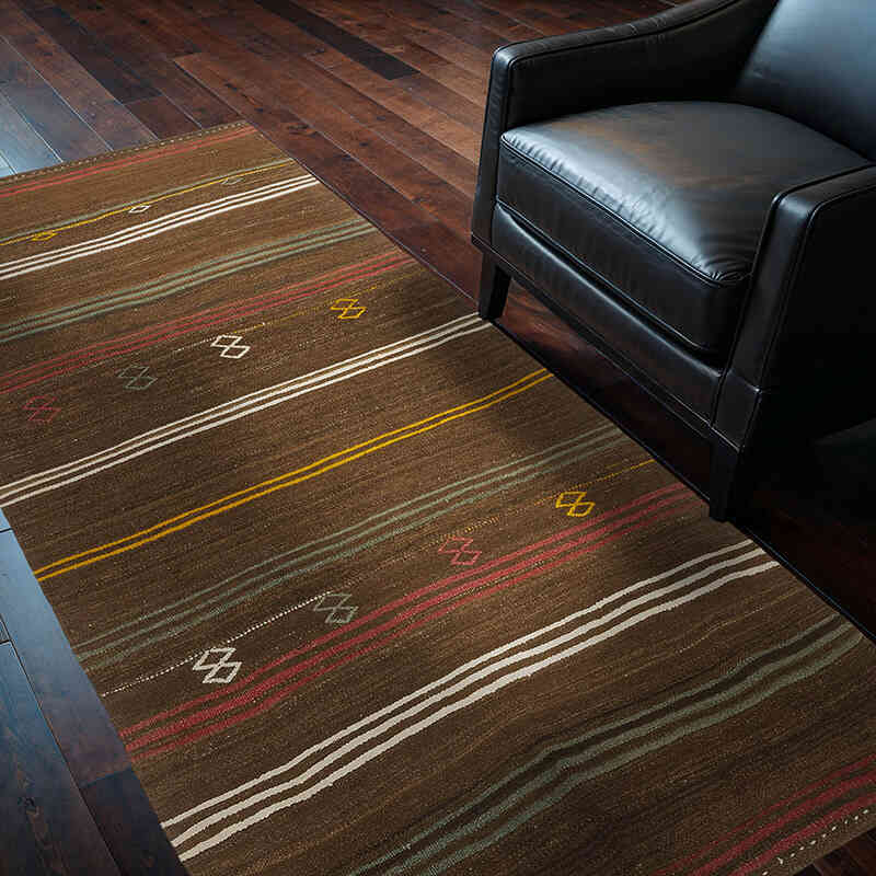 Vintage Anatolian Kilim Rug - 3' 7" x 7' 1" (43" x 85") - K0077883