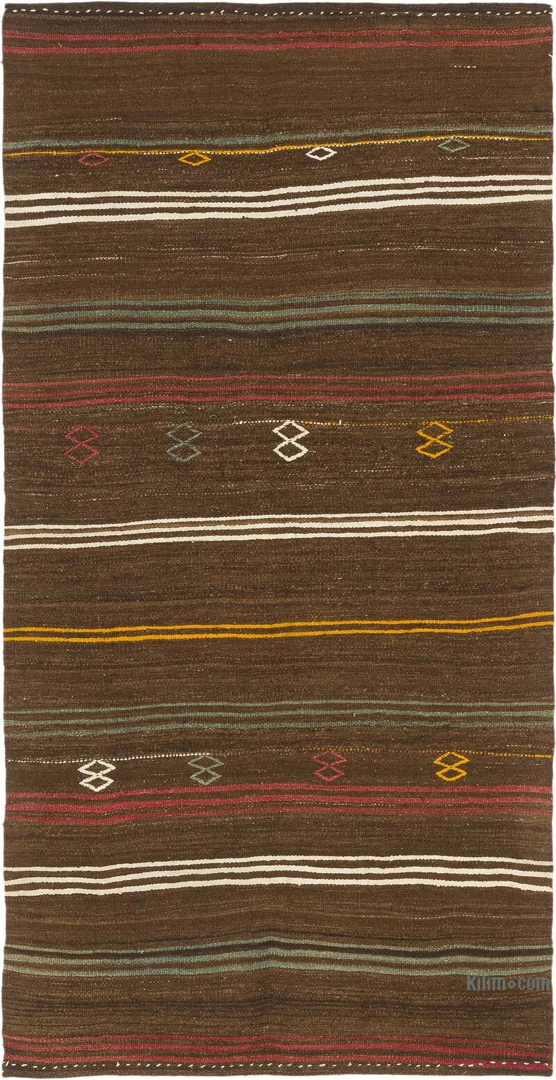 Vintage Anatolian Kilim Rug - 3' 7" x 7' 1" (43" x 85") - K0077883