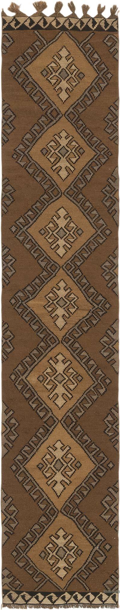 Vintage Kars Kilim Runner - 2' 3" x 11' 7" (27" x 139")