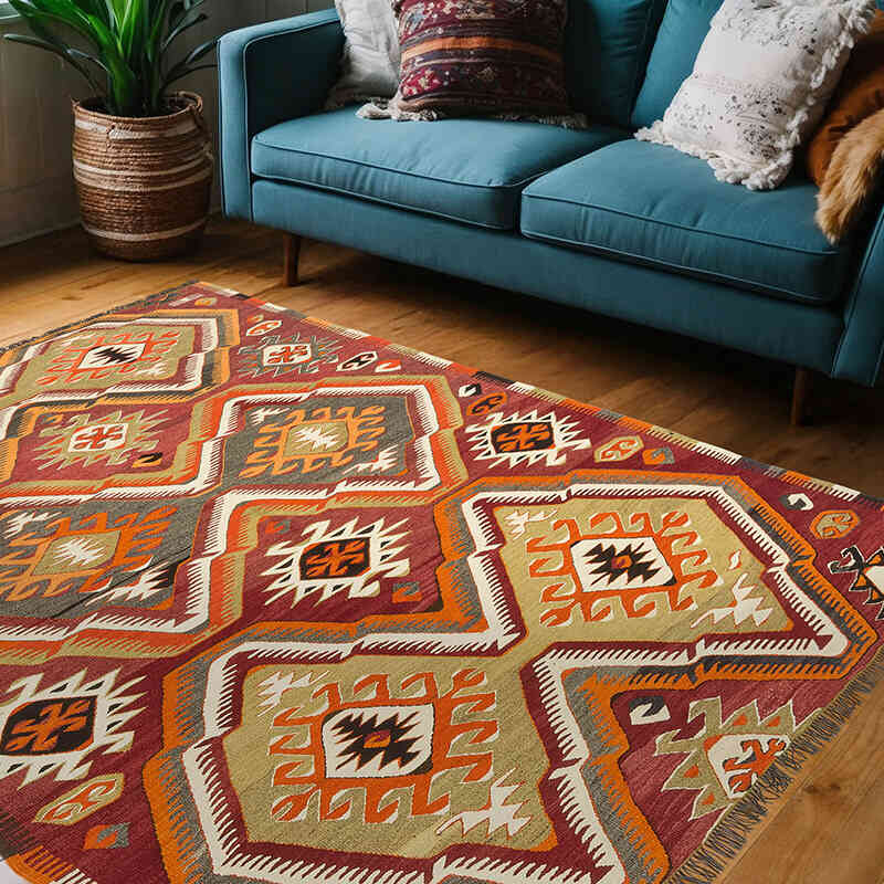 Alfombra Vintage Mut Kilim - 154 cm x 209 cm - K0077897
