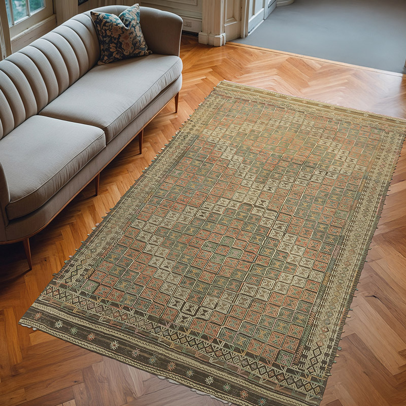 Vintage Anatolian Jijim Rug - 6' 1" x 10' 4" (73" x 124") - K0077914