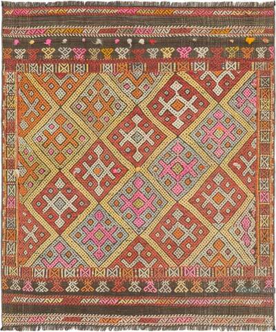 Vintage Anatolian Jijim Rug - 3' 4" x 3' 11" (40" x 47")