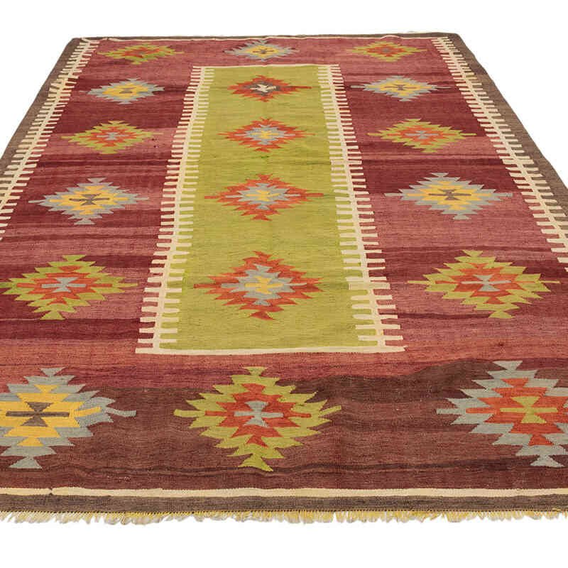 Vintage Afyon Kilim Rug - 5' 4" x 9' 6" (64" x 114") - K0077918