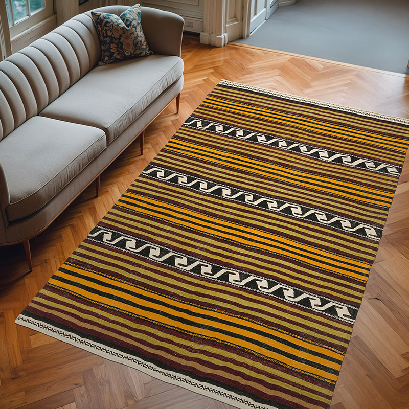 Vintage Konya Kilim Rug - 6' 2" x 10' 2" (74" x 122") - K0077922