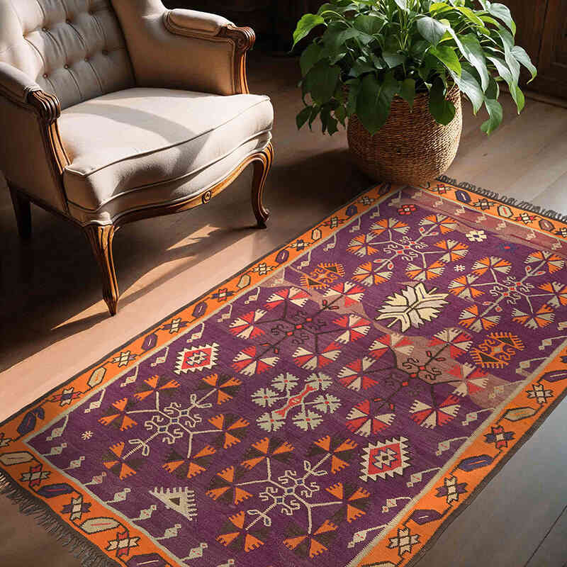 Alfombra Vintage Artvin Kilim - 130 cm x 185 cm - K0077923