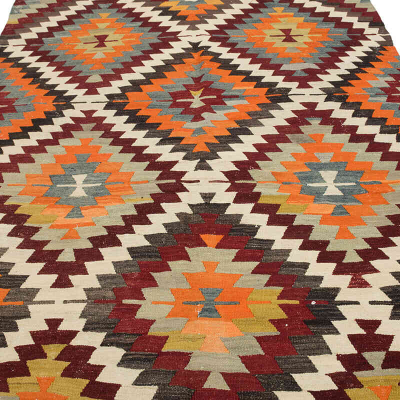Vintage Afyon Kilim Rug - 5' 6" x 9' 4" (66" x 112") - K0077926