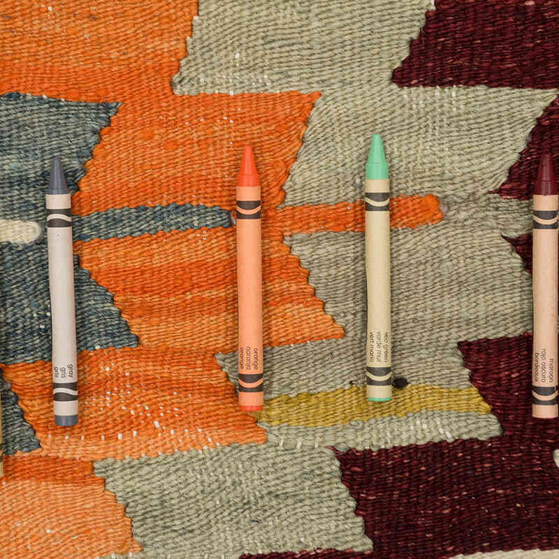 Vintage Afyon Kilim Rug - 5' 6" x 9' 4" (66" x 112") - K0077926