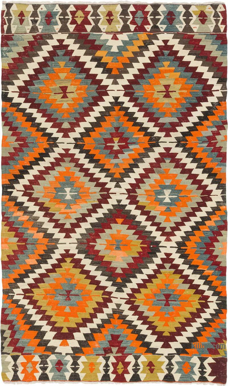 Vintage Afyon Kilim Rug - 5' 6" x 9' 4" (66" x 112") - K0077926