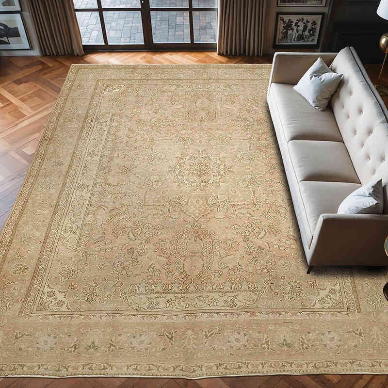 El Dokuma Vintage Halı - 296 cm x 392 cm - K0078367
