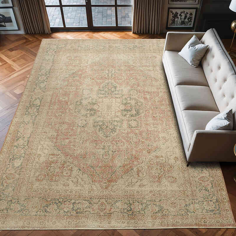 Vintage Hand-Knotted Oriental Rug - 8' 9" x 12' 10" (105" x 154") - K0078391