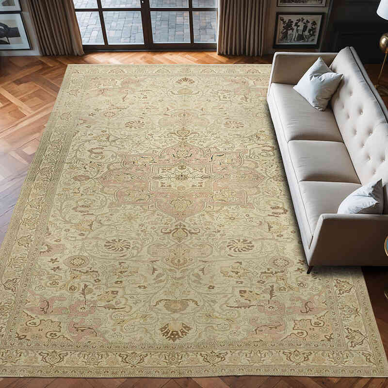 Vintage Hand-Knotted Oriental Rug - 8' 9" x 12' 9" (105" x 153") - K0078426
