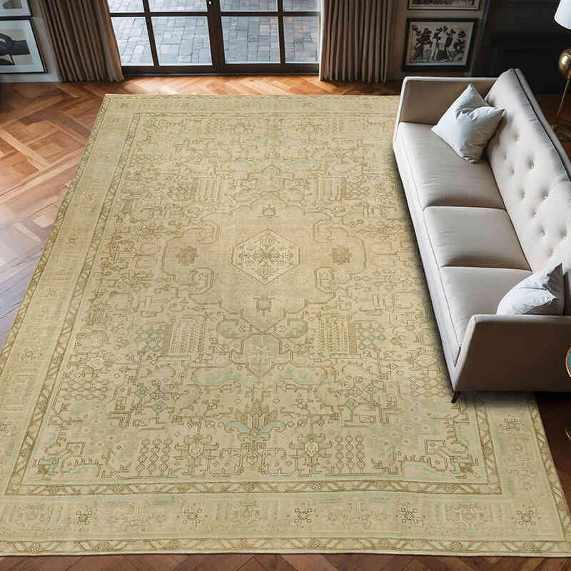 El Dokuma Vintage Halı - 298 cm x 395 cm - K0078439