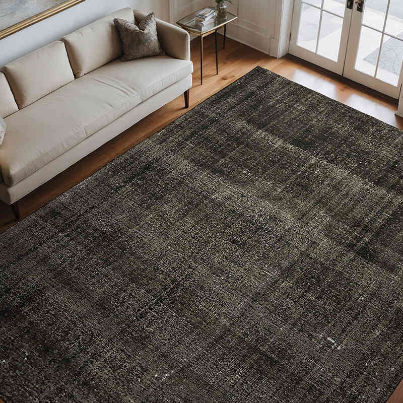 Overdyed Vintage El Dokuma Oryantal Halı - 286 cm x 365 cm - K0078462