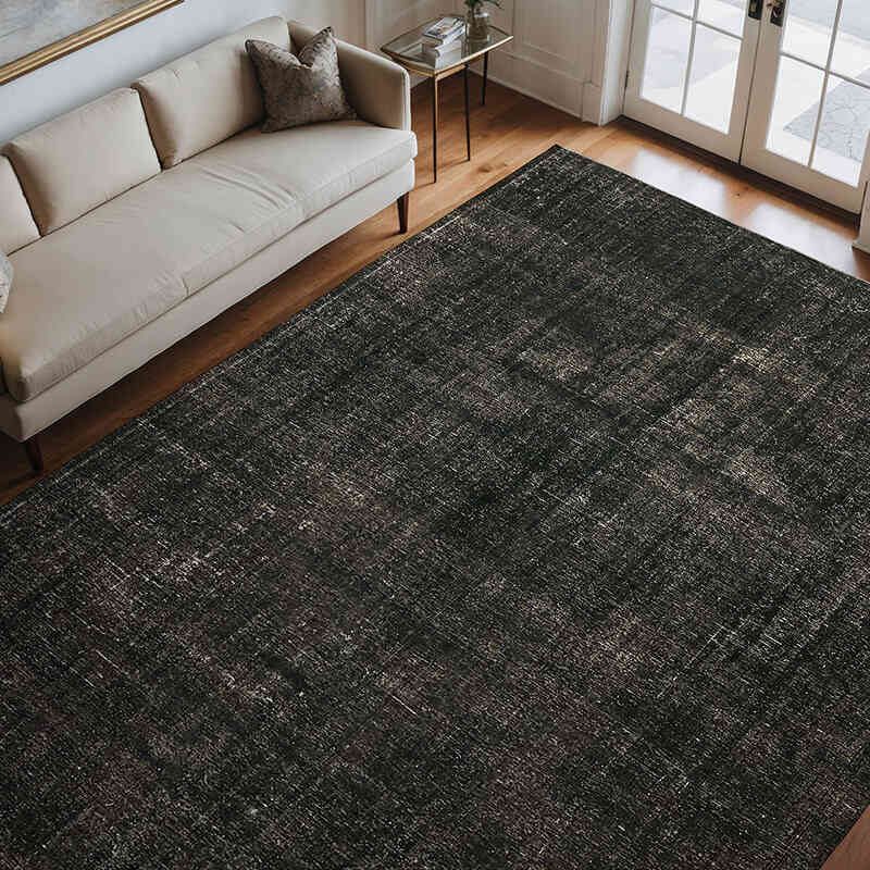 Overdyed Vintage El Dokuma Oryantal Halı - 286 cm x 367 cm - K0078465